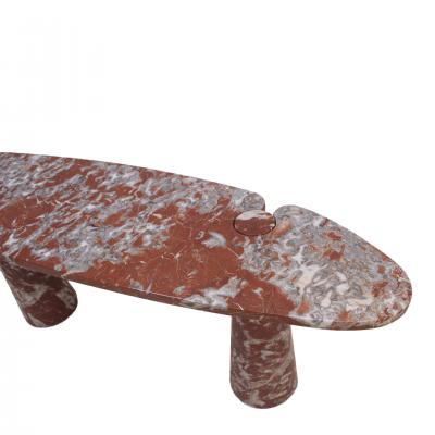 Angelo Mangiarotti Midcentury Angelo Mangiarotti Italian Eros Console Coral Red Marble for Skipper