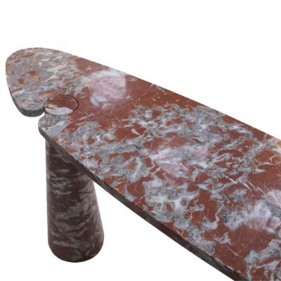 Angelo Mangiarotti Midcentury Angelo Mangiarotti Italian Eros Console Coral Red Marble for Skipper