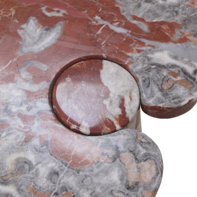 Angelo Mangiarotti Midcentury Angelo Mangiarotti Italian Eros Console Coral Red Marble for Skipper