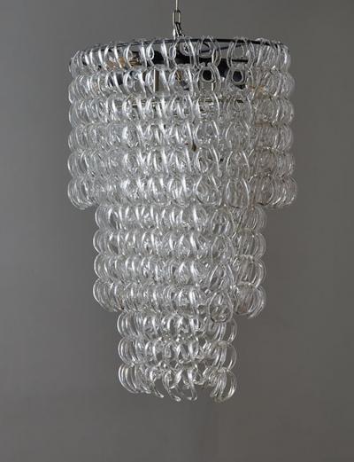 Angelo Mangiarotti Oval Glass Chandelier by Angelo Mangiarotti for Vistosi