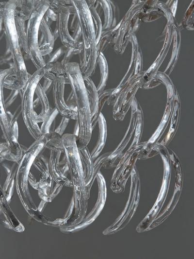 Angelo Mangiarotti Oval Glass Chandelier by Angelo Mangiarotti for Vistosi
