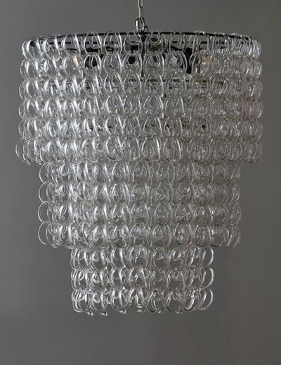 Angelo Mangiarotti Oval Glass Chandelier by Angelo Mangiarotti for Vistosi
