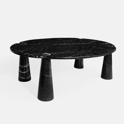 Angelo Mangiarotti Oval Marquina Black Marble Dining Table by Angelo Mangiarotti