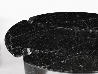 Angelo Mangiarotti Oval Marquina Black Marble Dining Table by Angelo Mangiarotti