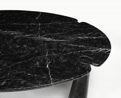 Angelo Mangiarotti Oval Marquina Black Marble Dining Table by Angelo Mangiarotti