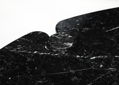 Angelo Mangiarotti Oval Marquina Black Marble Dining Table by Angelo Mangiarotti