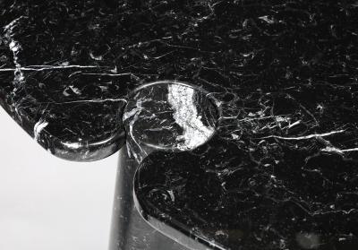 Angelo Mangiarotti Oval Marquina Black Marble Dining Table by Angelo Mangiarotti