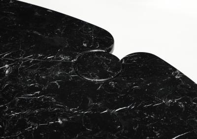 Angelo Mangiarotti Oval Marquina Black Marble Dining Table by Angelo Mangiarotti