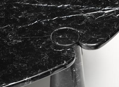 Angelo Mangiarotti Oval Marquina Black Marble Dining Table by Angelo Mangiarotti