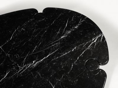 Angelo Mangiarotti Oval Marquina Black Marble Dining Table by Angelo Mangiarotti