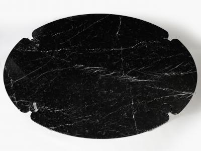Angelo Mangiarotti Oval Marquina Black Marble Dining Table by Angelo Mangiarotti
