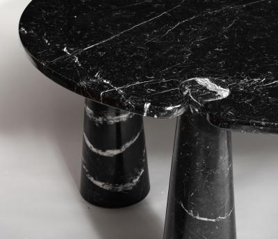 Angelo Mangiarotti Oval Marquina Black Marble Dining Table by Angelo Mangiarotti