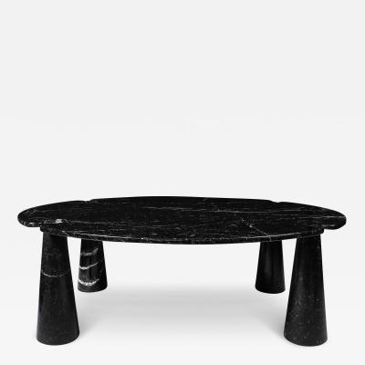 Angelo Mangiarotti Oval Marquina Black Marble Dining Table by Angelo Mangiarotti