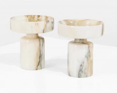 Angelo Mangiarotti Pair of Angelo Mangiarotti Marble Vases