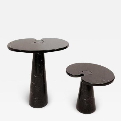 Angelo Mangiarotti Pair of Black Marble Eros Side Tables by Angelo Mangiarotti