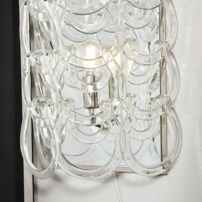 Angelo Mangiarotti Pair of Handblown Murano Glass Sconces by Angelo Mangiarotti for Vistosi
