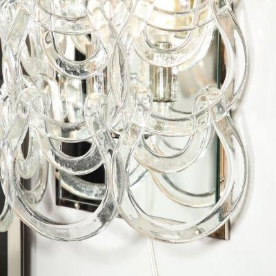 Angelo Mangiarotti Pair of Handblown Murano Glass Sconces by Angelo Mangiarotti for Vistosi
