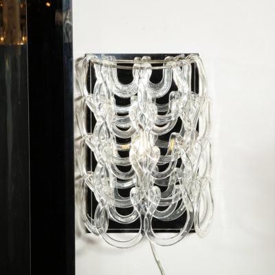 Angelo Mangiarotti Pair of Handblown Murano Glass Sconces by Angelo Mangiarotti for Vistosi