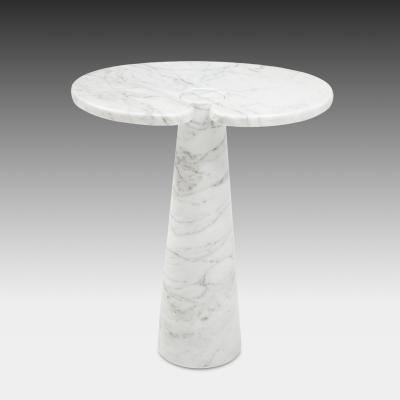 Angelo Mangiarotti Rare Pair of Eros Carrara Tall Marble Side Tables by Angelo Mangiarotti