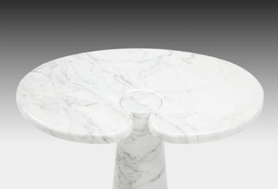 Angelo Mangiarotti Rare Pair of Eros Carrara Tall Marble Side Tables by Angelo Mangiarotti