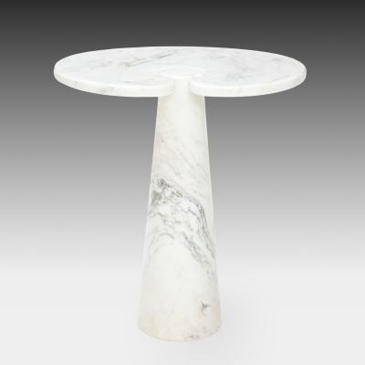 Angelo Mangiarotti Rare Pair of Eros Carrara Tall Marble Side Tables by Angelo Mangiarotti