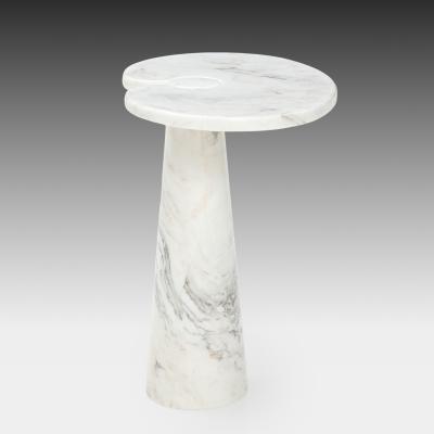 Angelo Mangiarotti Rare Pair of Eros Carrara Tall Marble Side Tables by Angelo Mangiarotti