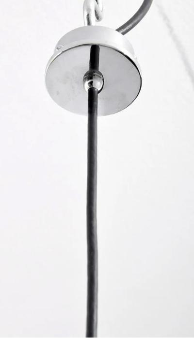 Angelo Mangiarotti Set of Four Angelo Mangiarotti Style Lucite and Metal Pendants