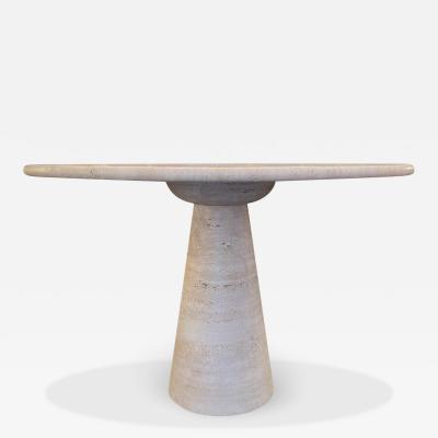Angelo Mangiarotti Travertine centre table att to Angelo Mangiarotti