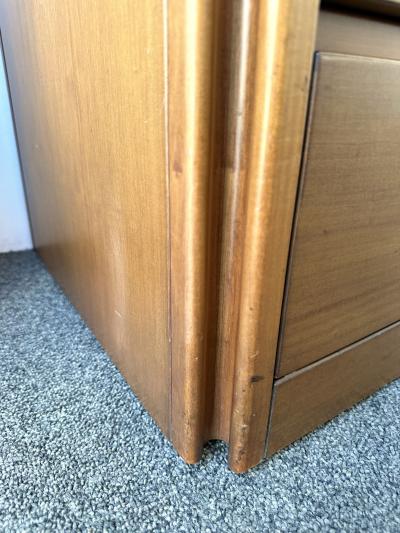 Angelo Mangiarotti Wood and Marble Dry Bar Cart by Angelo Mangiarotti for Molteni Italy 1960s