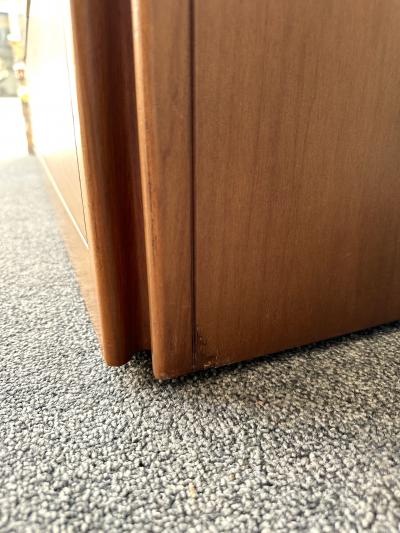 Angelo Mangiarotti Wood and Marble Dry Bar Cart by Angelo Mangiarotti for Molteni Italy 1960s