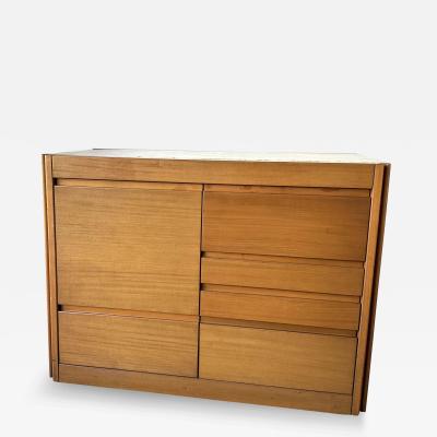 Angelo Mangiarotti Wood and Marble Dry Bar Cart by Angelo Mangiarotti for Molteni Italy 1960s