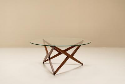 Angelo Ostuni Round Coffee Table with Star shaped Base by Angelo Ostuni Italy 1960s