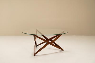Angelo Ostuni Round Coffee Table with Star shaped Base by Angelo Ostuni Italy 1960s