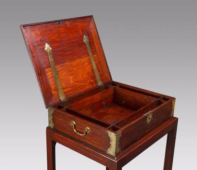 Anglo Chinese Padouk And Brass Mounted Scholars Writing Box