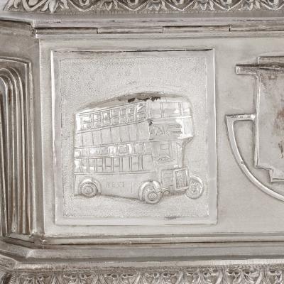 Anglo Indian Art Deco silver presentation casket