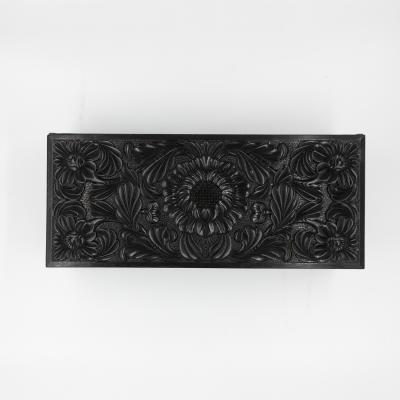 Anglo Indian Carved Ebony Glove Box Mid 19th Century
