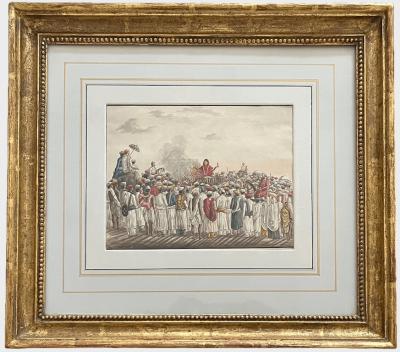 Anglo Indian Company School Suttee Watercolour Paintings Set of Two circa 1810