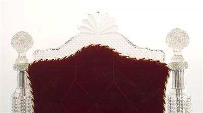 Anglo Indian Crystal Red Velvet Chair