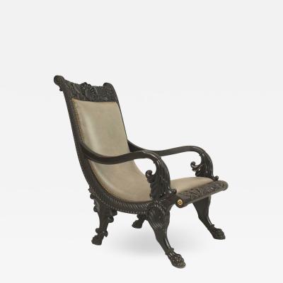 Anglo Indian Ebony Arm Chair