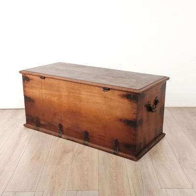 Anglo Indian Hardwood Chest Trunk 19th century