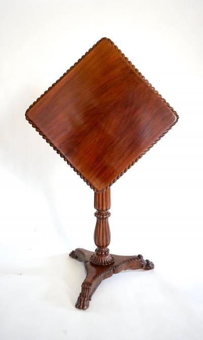 Anglo Indian Mahogany Tilt Top Pedestal Occasional Table or Stand