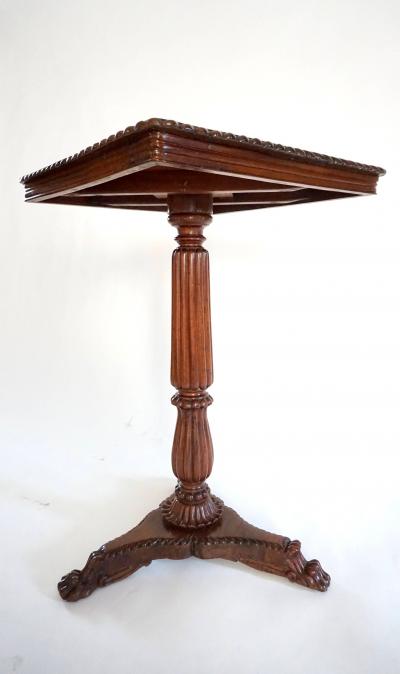 Anglo Indian Mahogany Tilt Top Pedestal Occasional Table or Stand