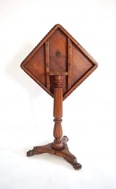 Anglo Indian Mahogany Tilt Top Pedestal Occasional Table or Stand