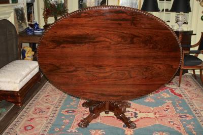 Anglo Indian Oval Rosewood Pedestal Table