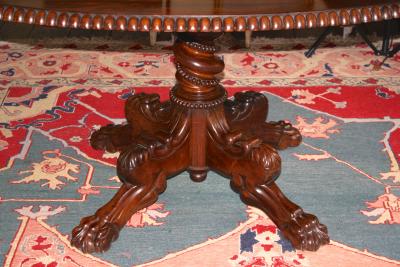 Anglo Indian Oval Rosewood Pedestal Table