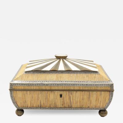 Anglo Indian Pagoda Shaped Porcupine Quill Box India Circa 1850