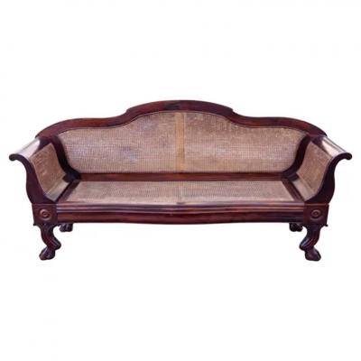 Anglo Indian Rosewood And Caned Settee