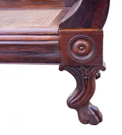 Anglo Indian Rosewood And Caned Settee