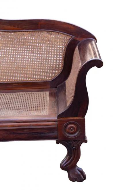 Anglo Indian Rosewood And Caned Settee
