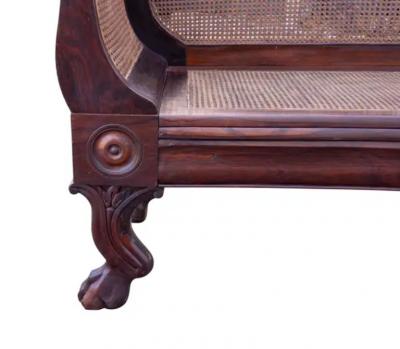Anglo Indian Rosewood And Caned Settee